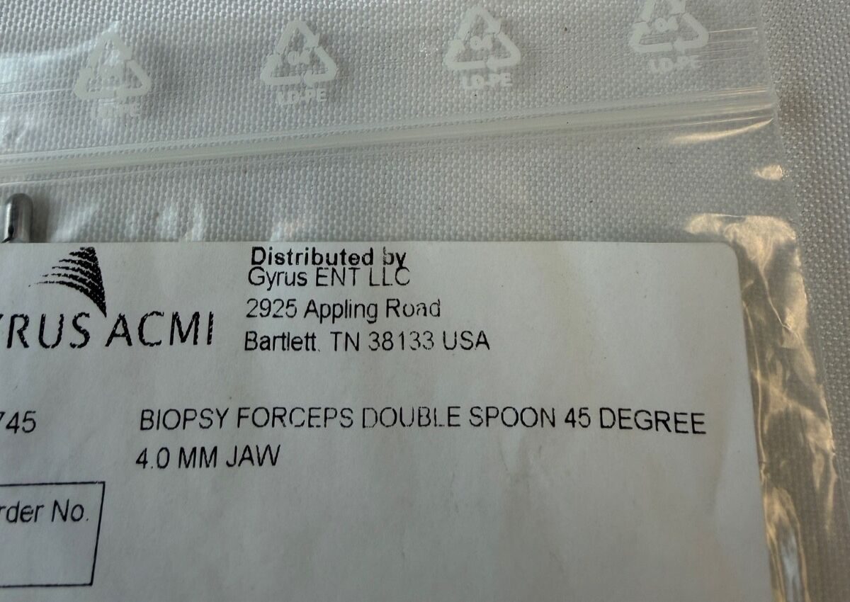 GYRUS ACMI 7023-0745 Giraffe Biopsy Forcep 45deg x 4mm Double Spoon Jaws — photo 2