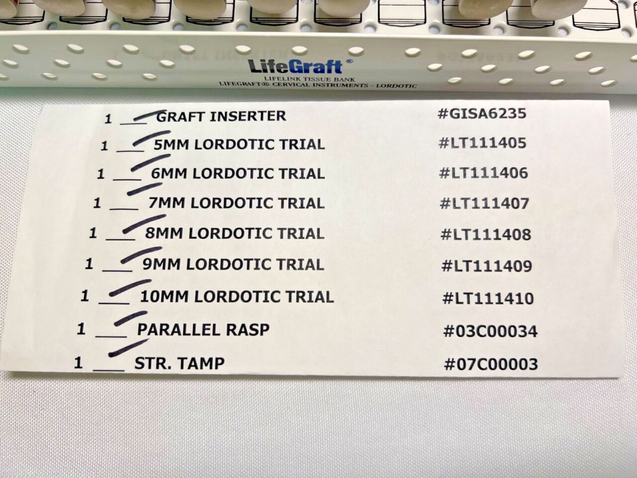 LIFEGRAFT Various Cervical Spine Lordotic Instrument System w/ Case, Trials, Rasp & Tamp — photo 5