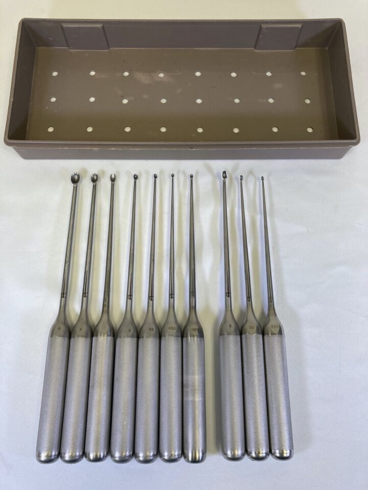 LENOX MACLAREN Wallie Heinig of 10 13.5" Straight & Forward Angled Curette Set