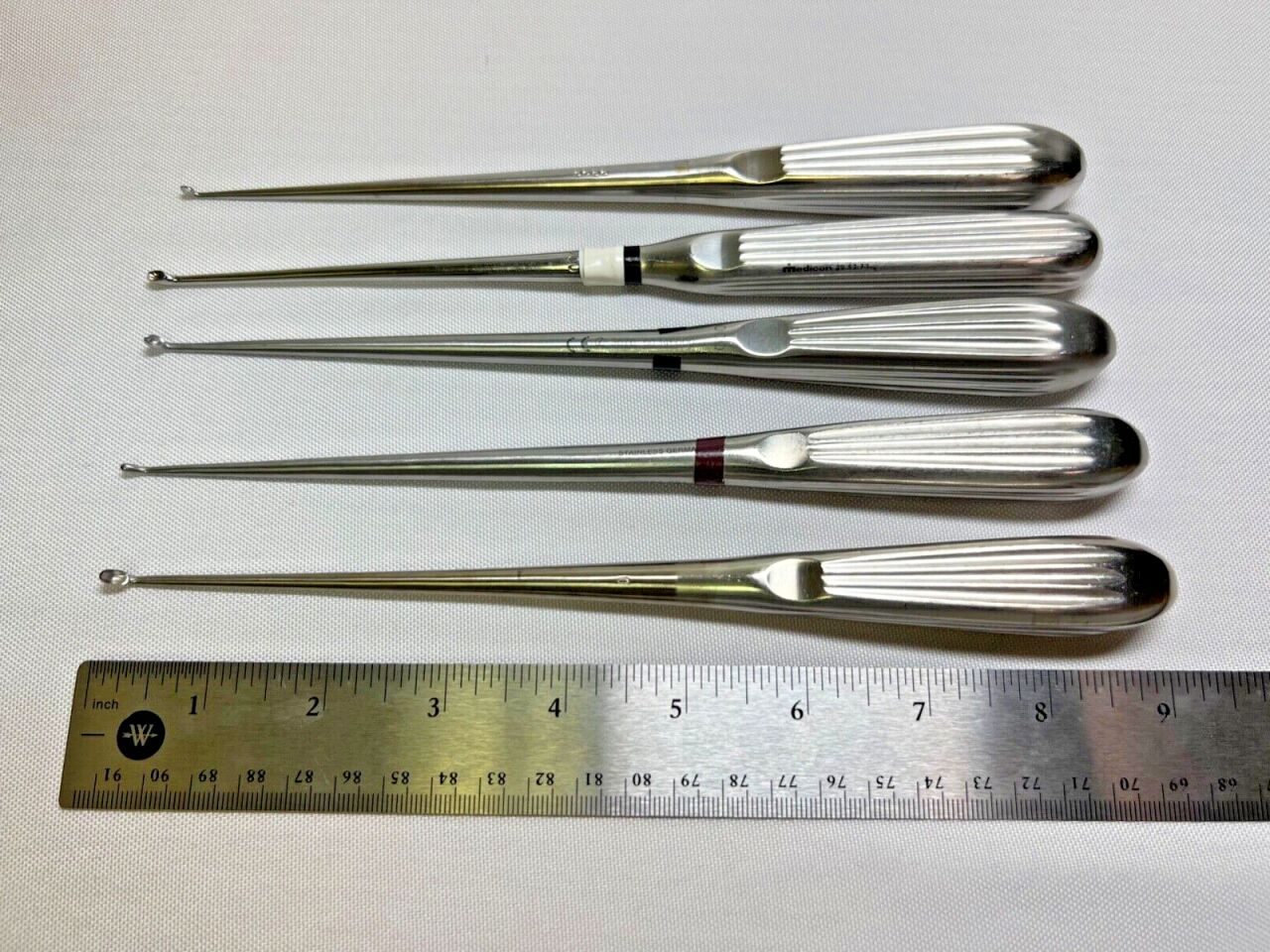 JARIT Set Of 5  Medicon Zimmer V.Mueller Bone Cup Curettes Spinal Orthopedics — photo 6