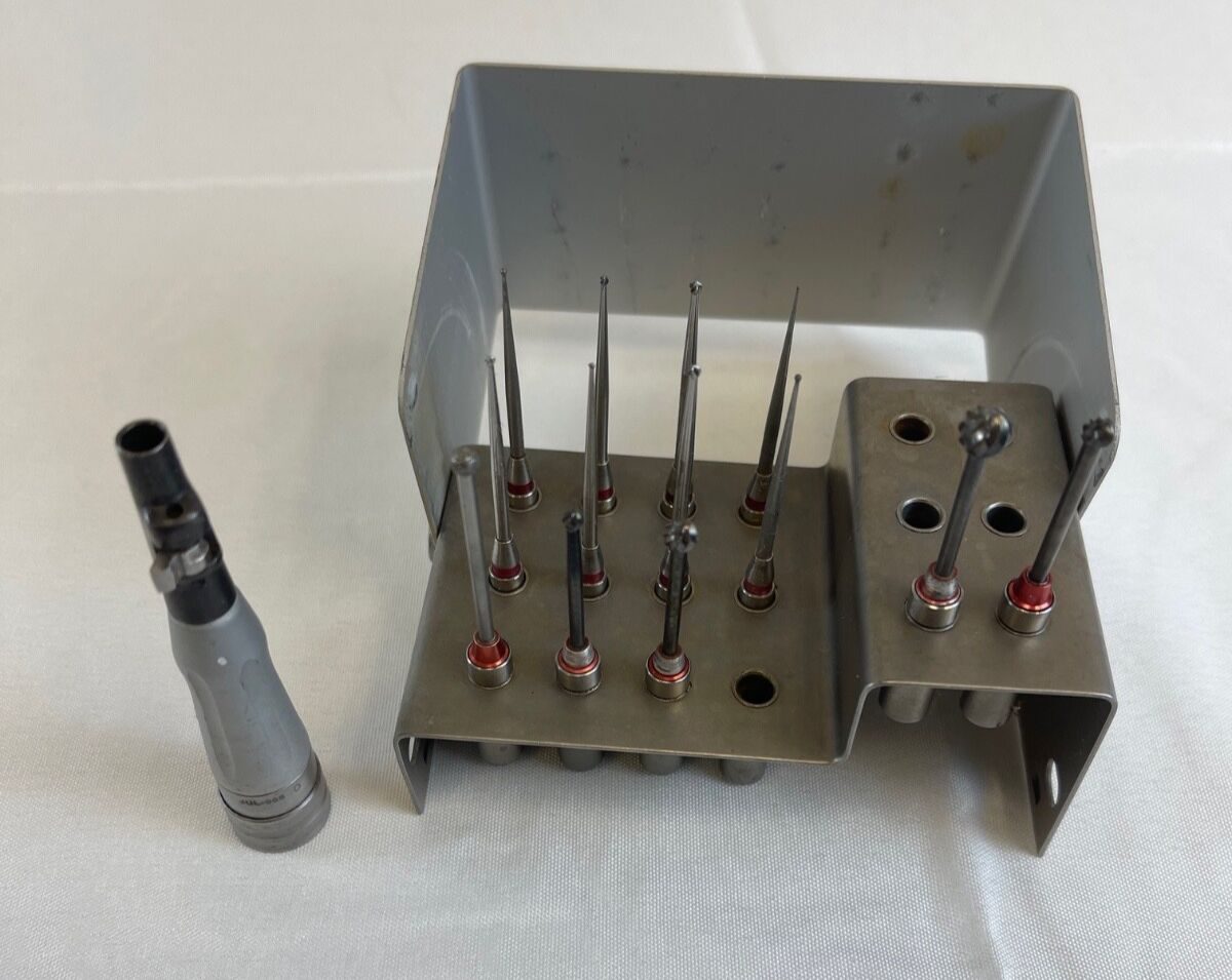 HALL ZIMMER 5056-07 & 5056-11 Osteon Burr Rack w/ High Speed Ototome