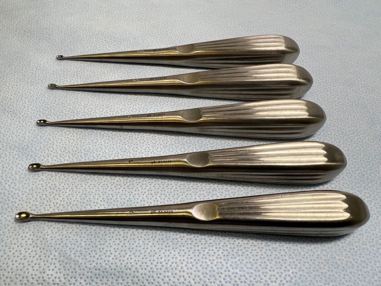 MILLENNIUM SURGICAL  Brun Straight Curettes - Lot of 5 — photo 1