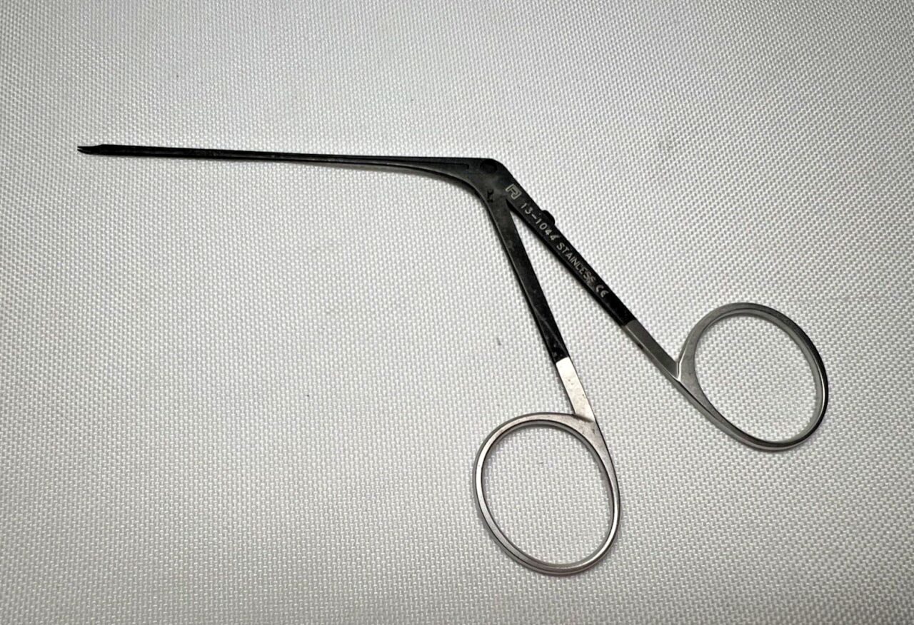 RICHARDS 13-1044 Mini McGee Ebony Scissor Forceps 4mm Sharp Jaws 3.1" Shaft ENT