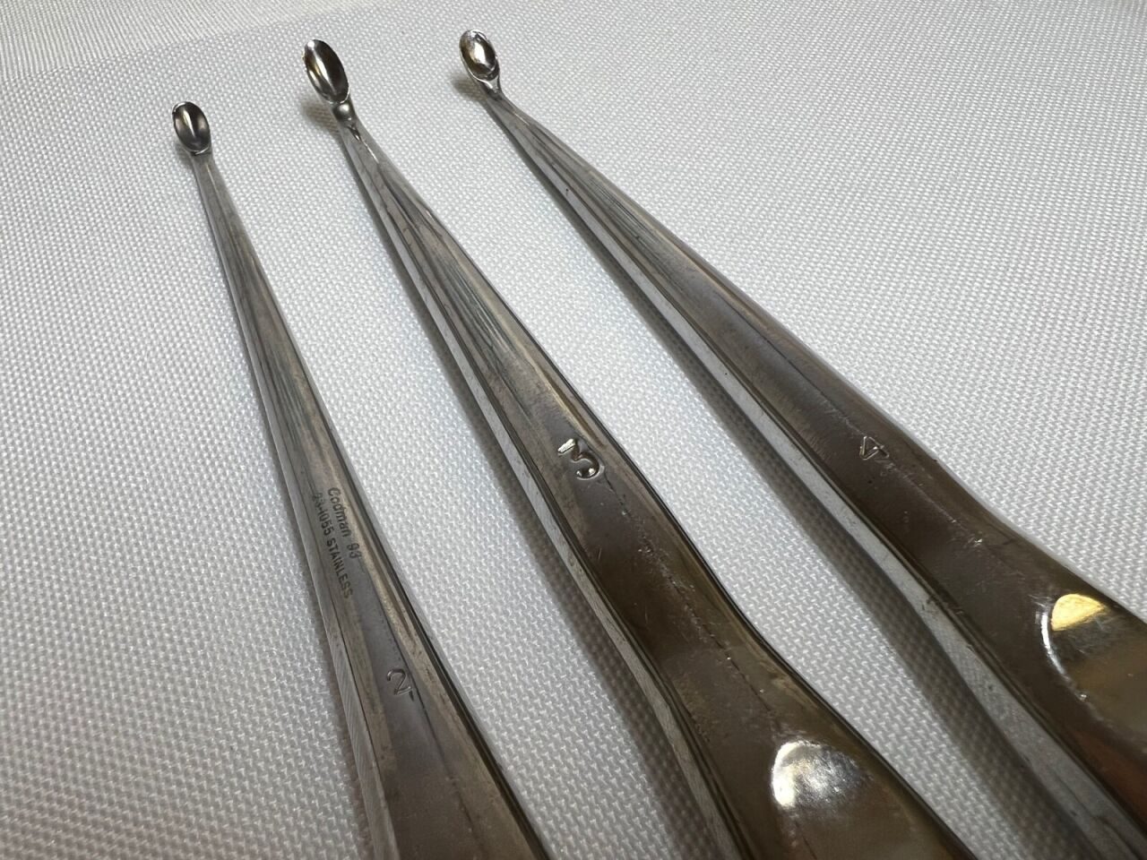 Forward Angled 8" Bone Curettes 2/3/4 Set of 3 Forward Angled Bone Curettes Orthopedic Neurology — photo 2
