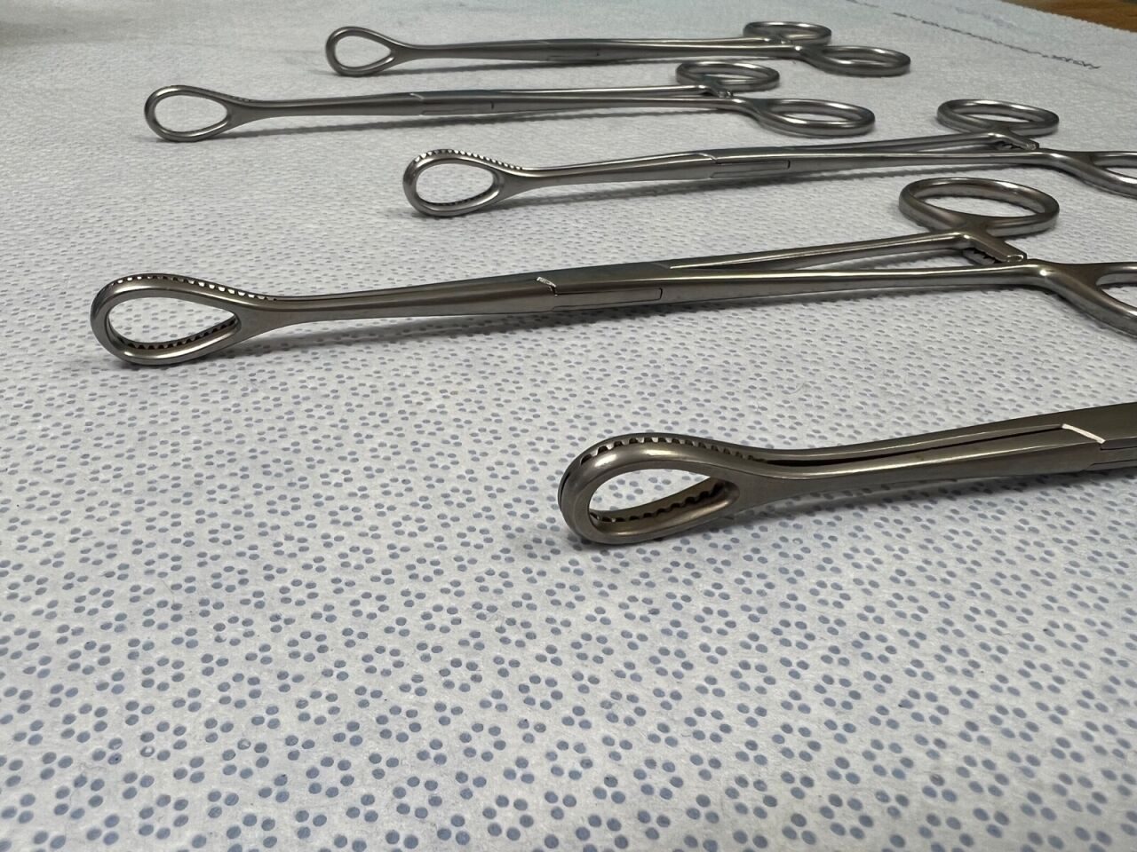 JARIT 114-102 Foerster Sponge Holding Forceps 7" Straight Serrated Jaws Set of 5 — photo 4