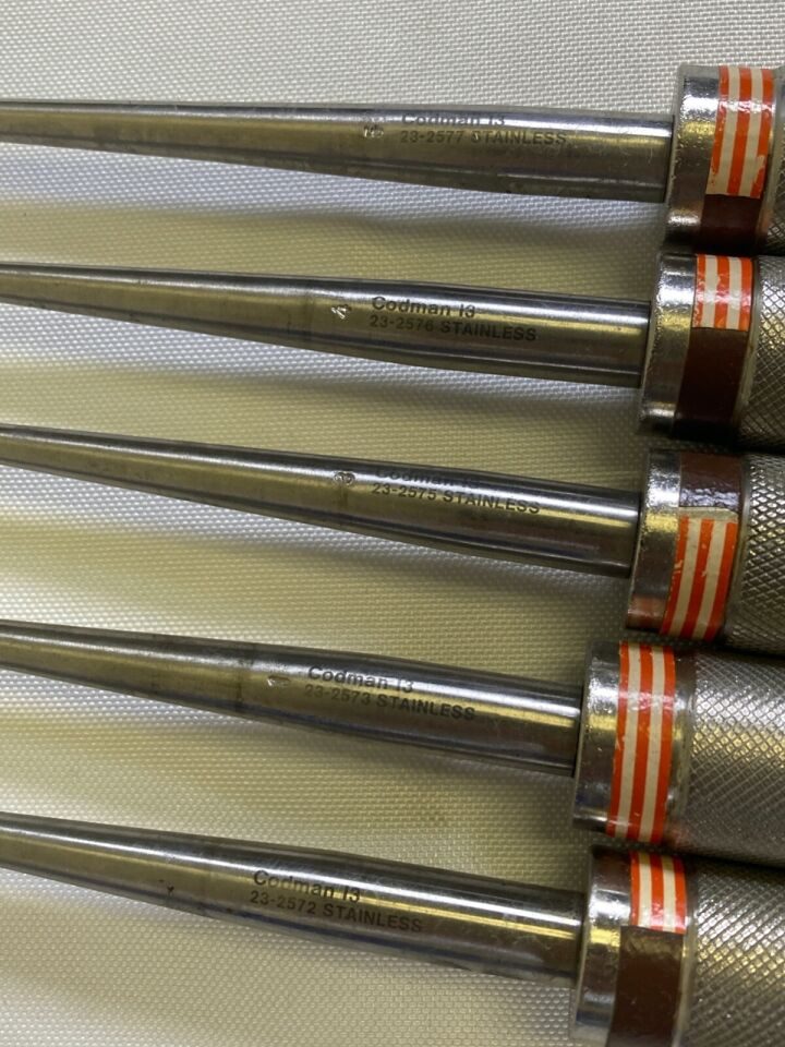 CODMAN Sizes 0/1/3/4/5 x 11" Straight Cobb Curettes Set of 5 — photo 2