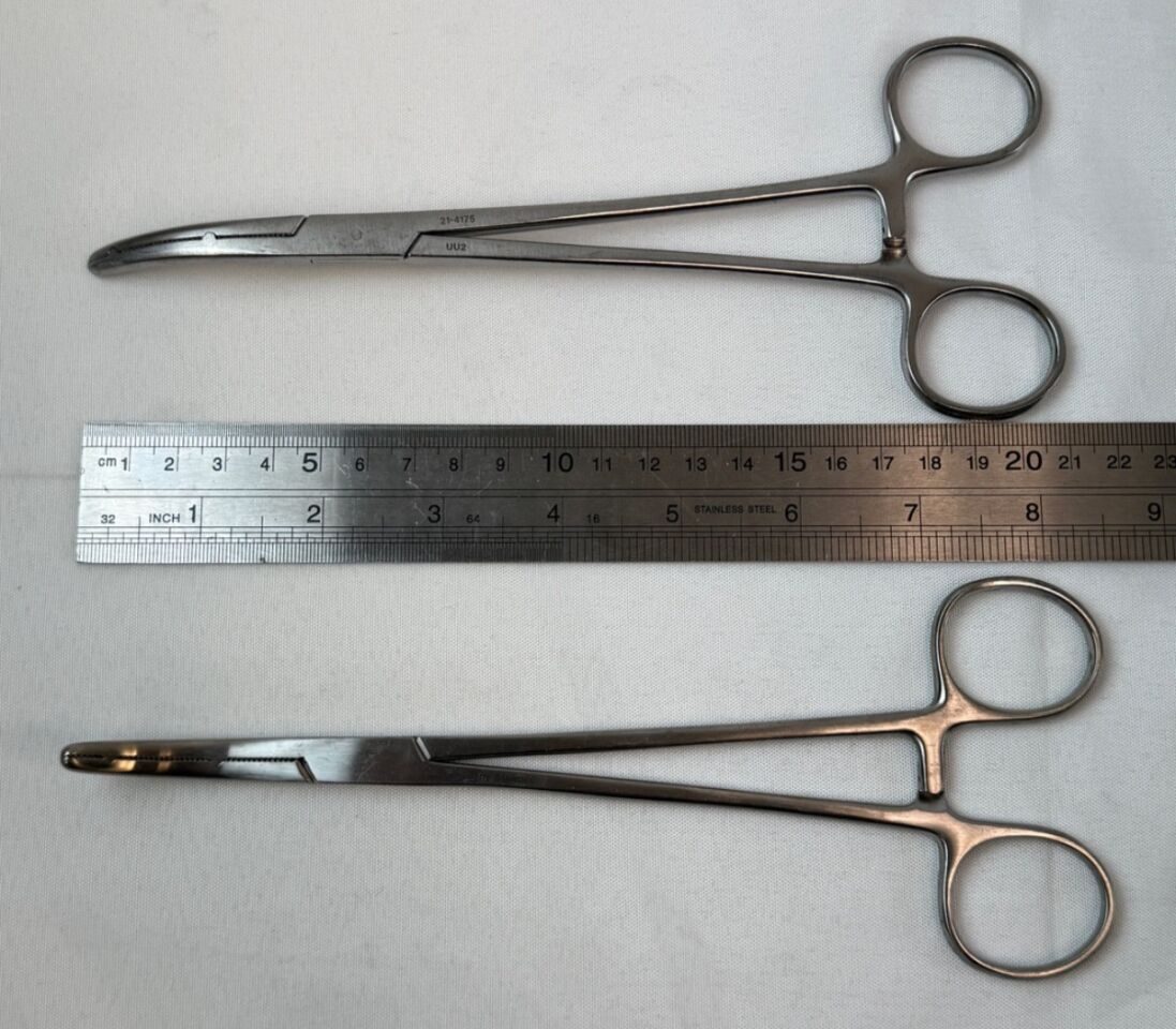 PILLING WECK 21-4175 Pair of Heaney Hysterectomy Forceps Curved 8.5" Heavy Jaws — photo 7