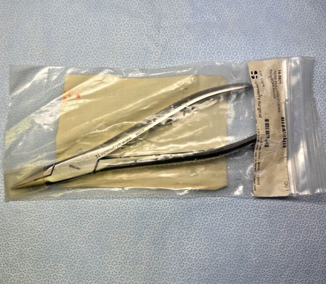 SYMMETRY SURGICAL 14-5631 Wire Pulling Forceps Narrow Nose 7 1/2 in — photo 1