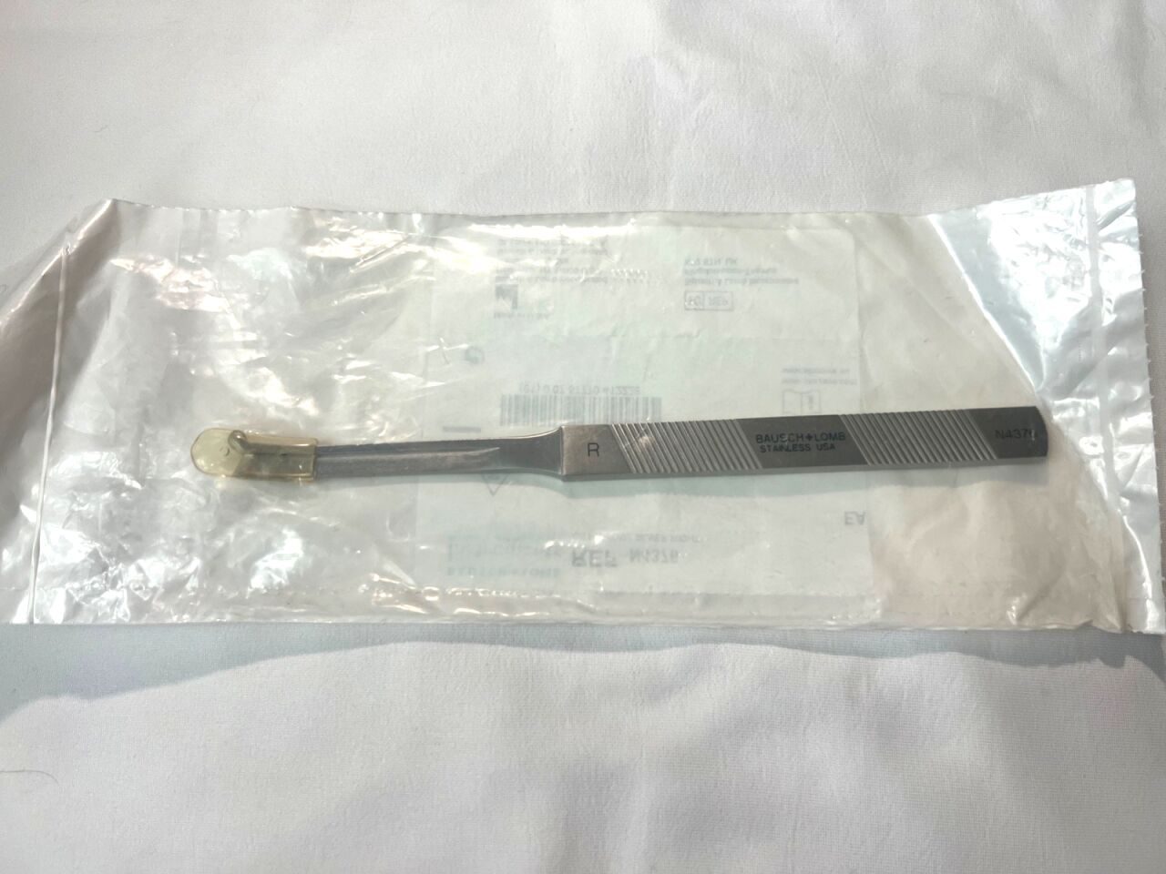 BAUSCH & LOMB N4376 Silver Osteotome 4mm Curve Right w/ Guard 7.2" Length