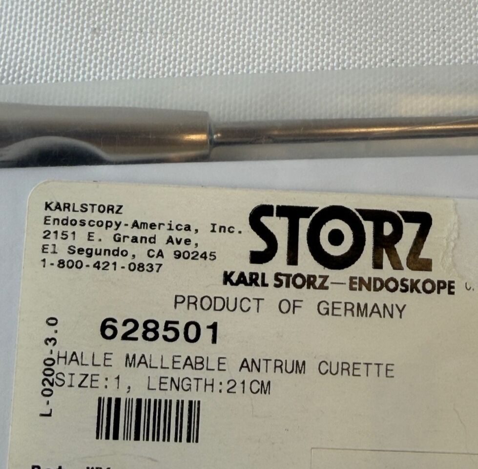 KARL STORZ 628501 1 21cm ENT Halle Malleable Antrum Curette Size 1 ENT — photo 2