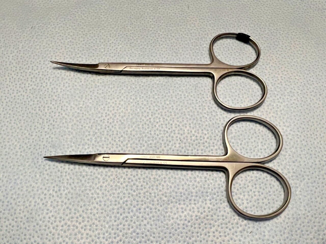 JARIT 359-100 & 359-101 Sharp Straight & Sharp Curved 4.5" Set of 2 Sharp Iris Scissors — photo 1