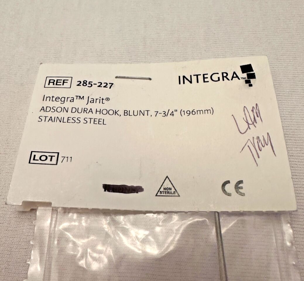 INTEGRA 285-227 Adson Dura Hook, Blunt 196mm — photo 2