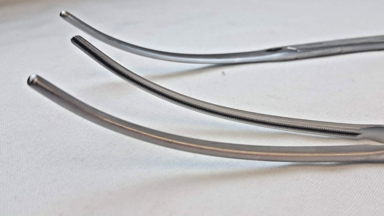 JARIT 320-282 Lot of 2 DeBakey Aortic Curved Forceps 1 x 2 Teeth 10-1/2" — photo 2