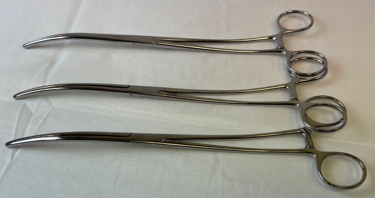JARIT 505-160 Bozeman Uterine Dressing Forceps 10.2" Double Curve OBGYN, Set of 3 — photo 5