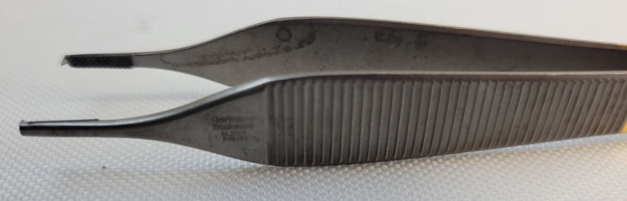 JARIT 122-500 Adson Carb-Bite Needle and Tissue Pulling Forceps Straight 4-7/8" — photo 6