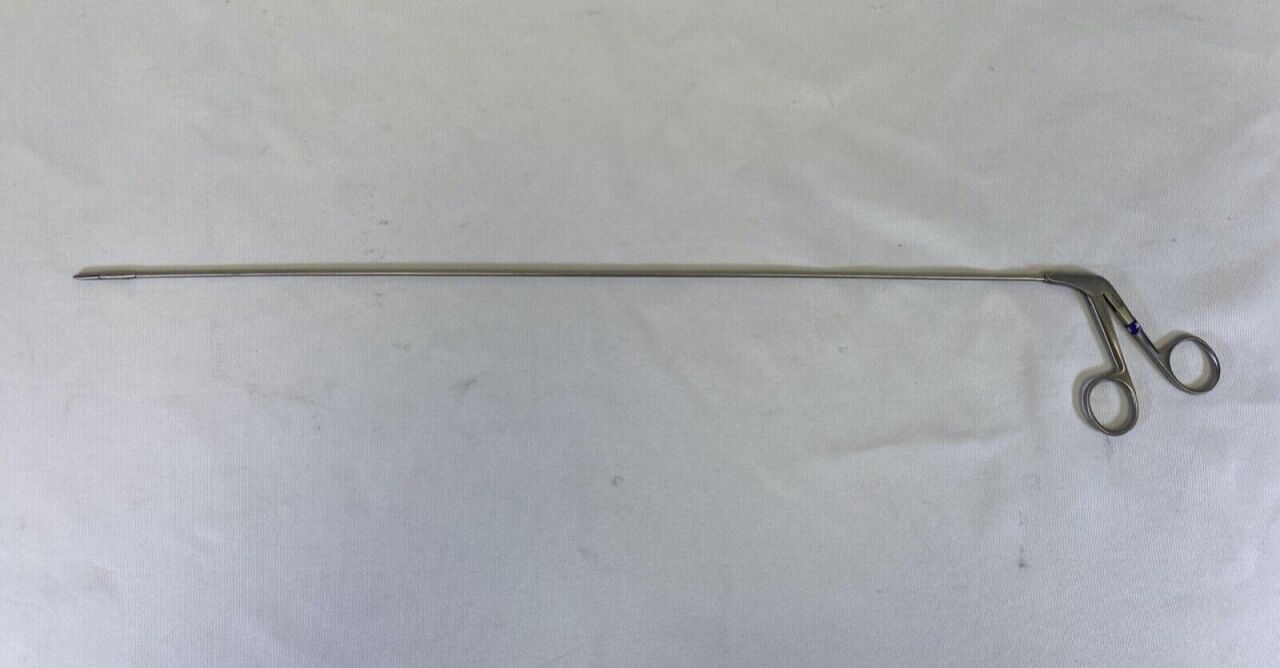 W. LORENZ 34-4390 5mm x 46cm Fenestrated Double Action Grasper ENT Laryngeal