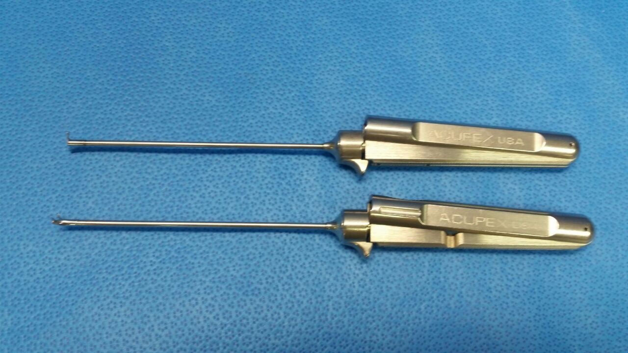 ACUFEX 010802 & 010803 Cigar Handle Rotary Scissors Hooked 60deg Right and Left — photo 7
