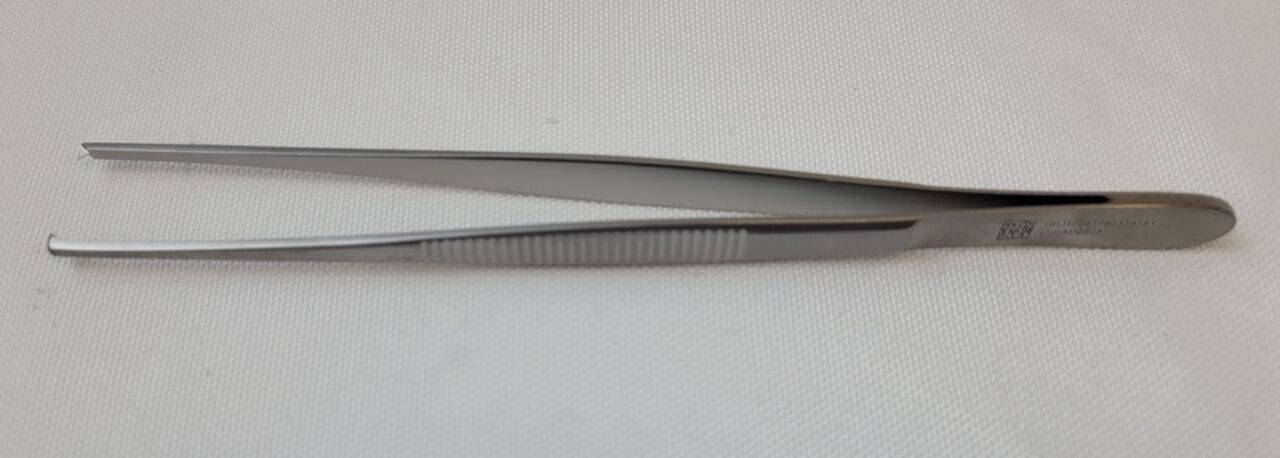 JARIT 130-165 Tissue Forceps Stainless Steel Straight 1x2 Teeth 6" — photo 1