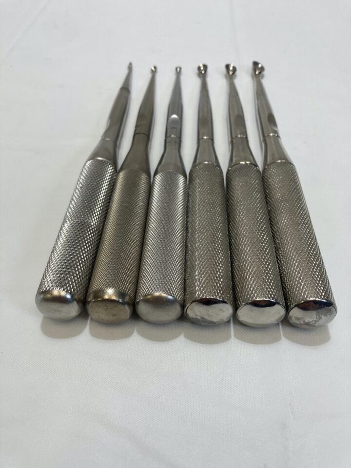 V. MUELLER OS995-005 Bone Curettes Set of 6 Knurled Handle 9" 0-6 — photo 5