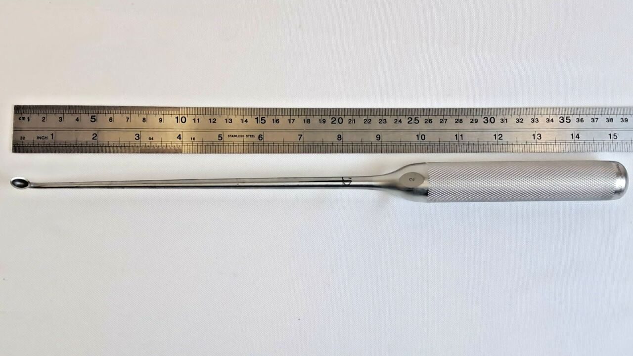 WALLIE HEINIG Lenox Maclaren Size 2 Angled Curette 4.5mm x 7.5mm Cup 15" — photo 5