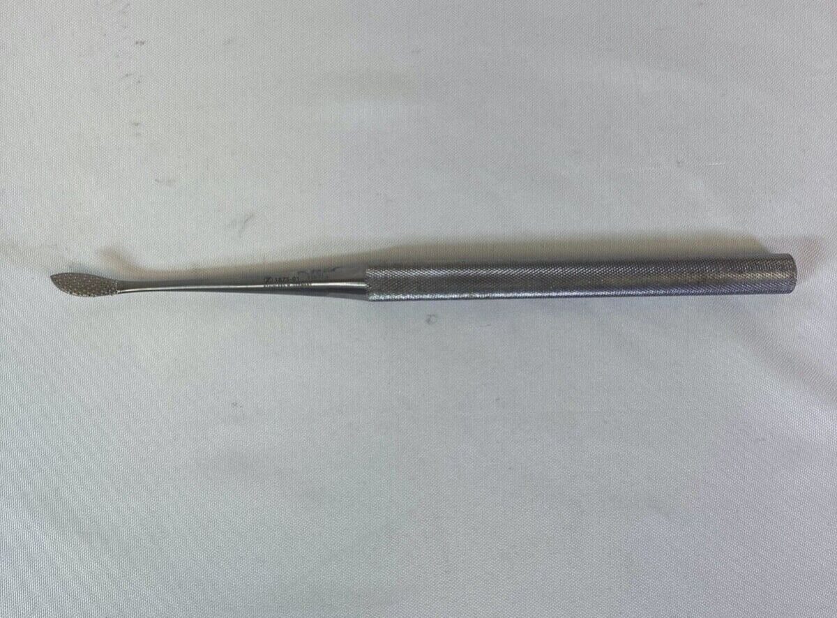ZIMMER 1875-01 Orthopedic Rasp Heavy 12" Handle 1" Angled Tip Podiatry