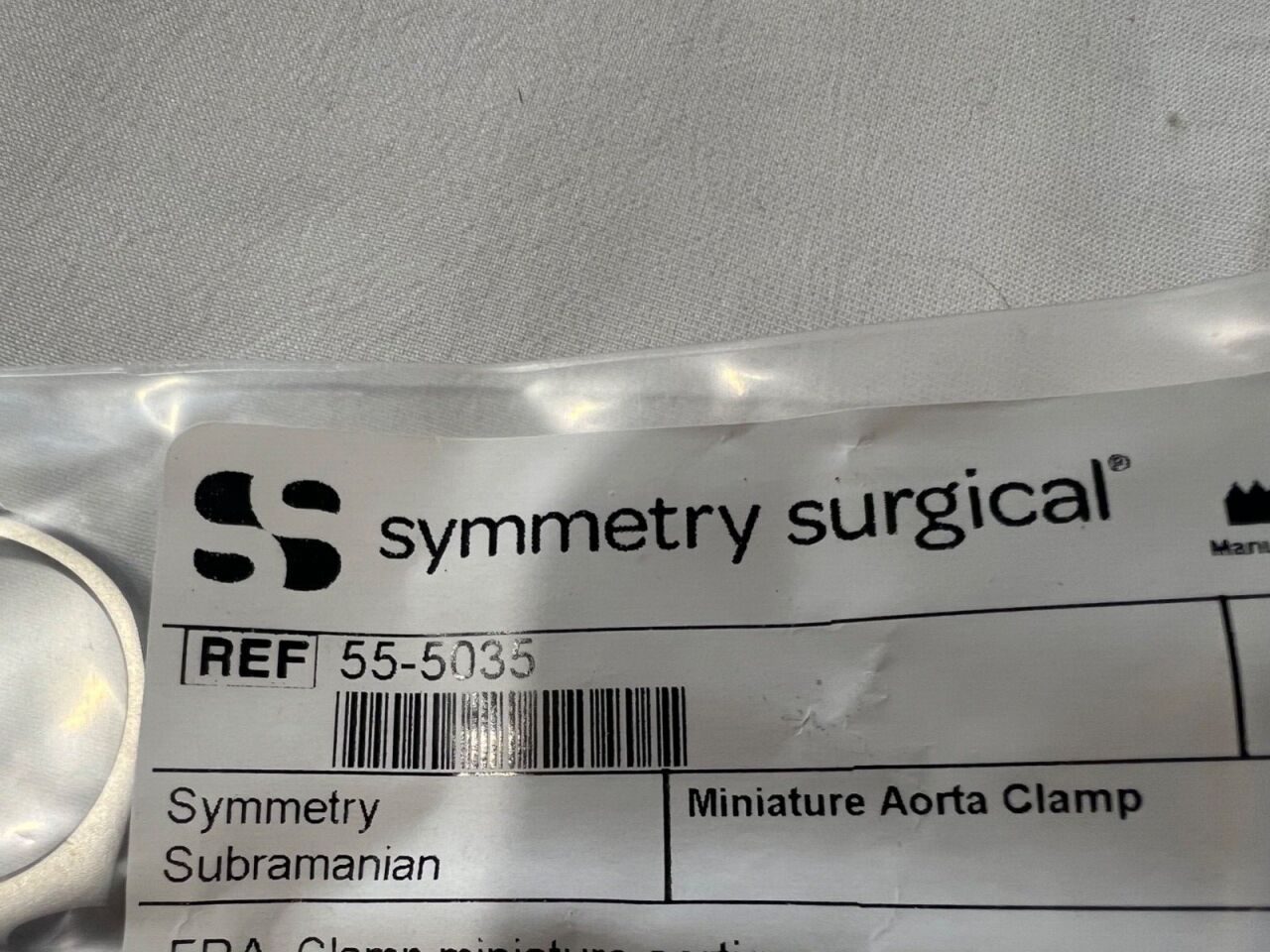 SYMMETRY SURGICAL 55-5035 2.5mm Jaw X 5-3/4" Length Subramanian Mini Aorta Clamp — photo 2
