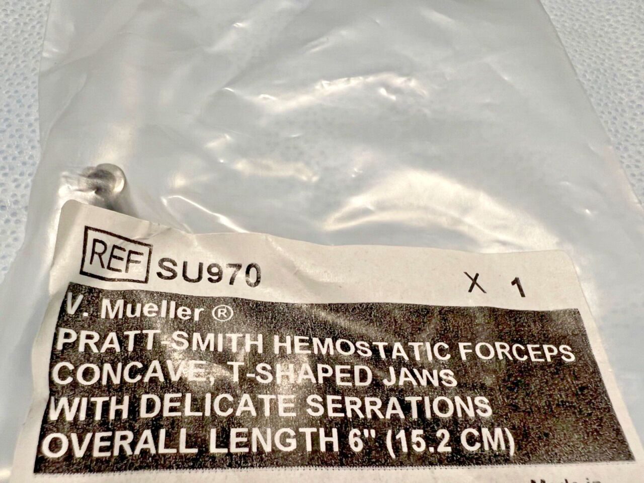 V. MUELLER SU970 Pratt-Smith Hemostatic Forceps Concave T-Shaped Jaws 6" Length — photo 3