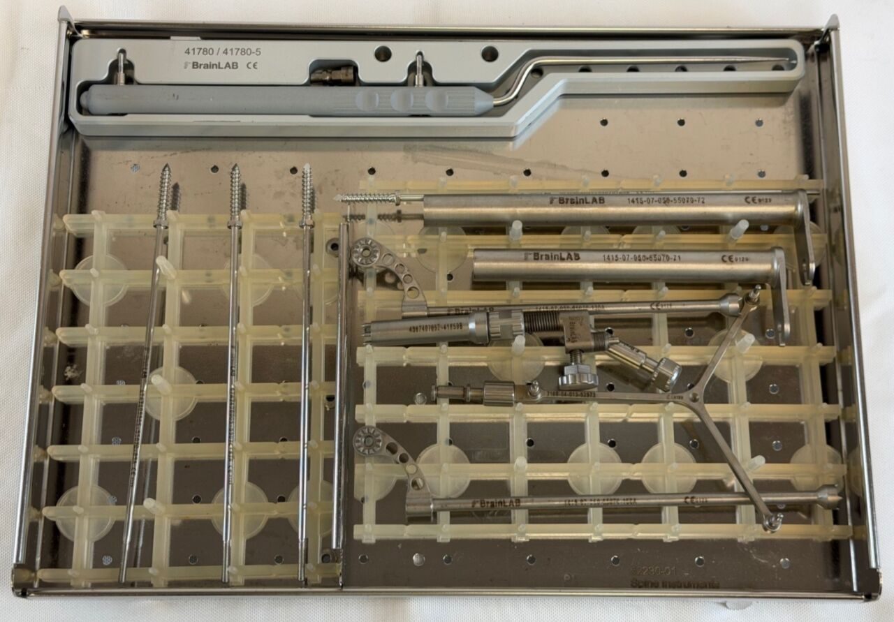 BRAINLAB Various 13 Piece Naviaged Instrument Set w/ Sterilization Tray