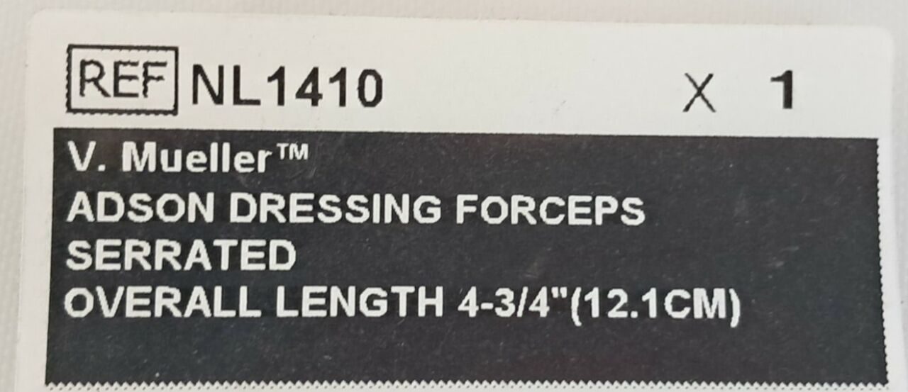 V. MUELLER NL1410 Adson Dressing Forceps Serrated 4-3/4" (12.1cm) — photo 3