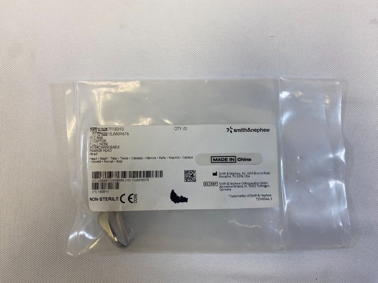 SMITH & NEPHEW 71118245 15.5mm Sculptor Pilot Nose Reamer Head
