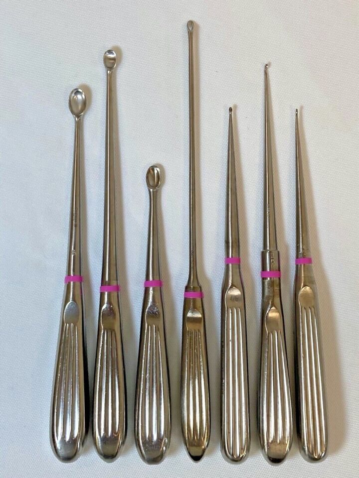 CODMAN  Set of 7 Orthopedic Bone Curettes w/ Case — photo 2