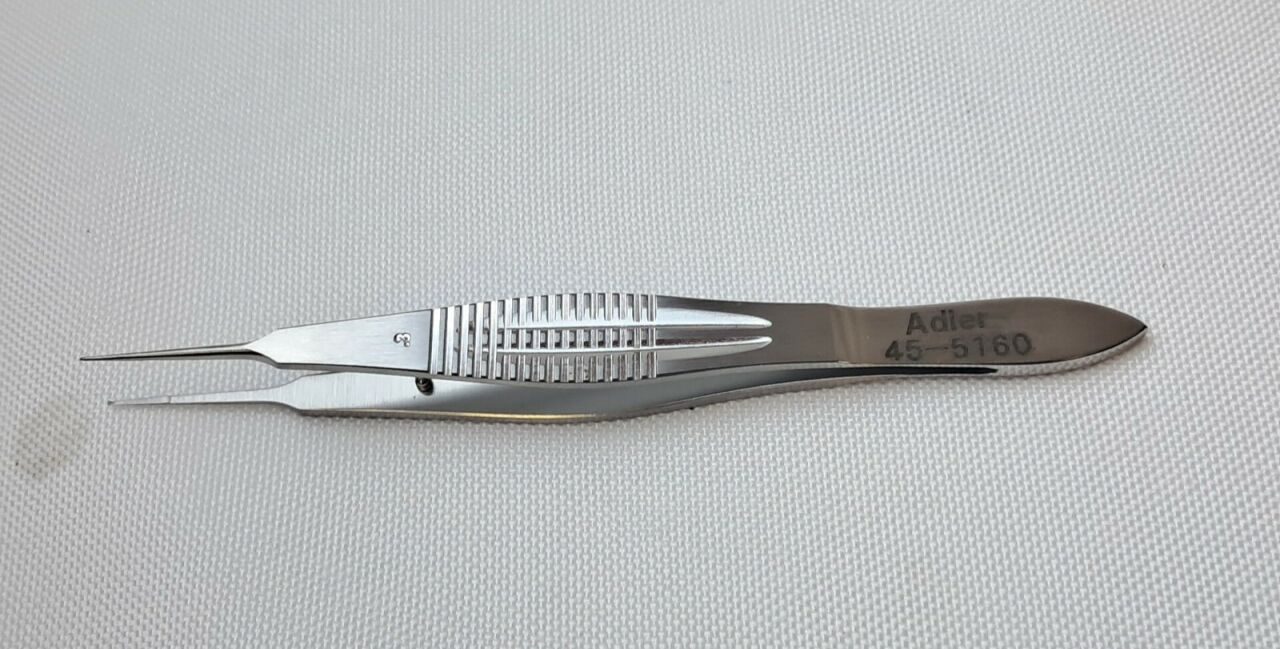 ADLER 45-5160 Ophthalmic Forceps 0.3mm 1x2 Teeth