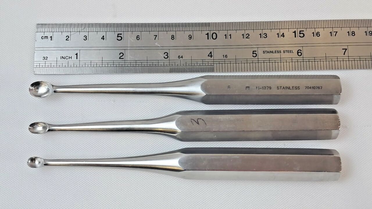 ZIMMER 3681 #2 #3 & #6 3pc Bruns Bone Curette Set — photo 5