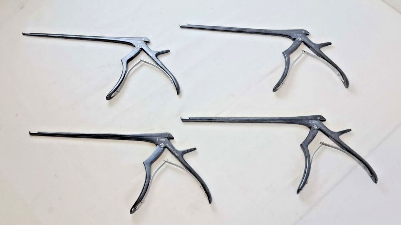 RUGGLES 8" 40deg Upward Bite Angle With Case Set of 4 Kerrison Rongeurs — photo 2