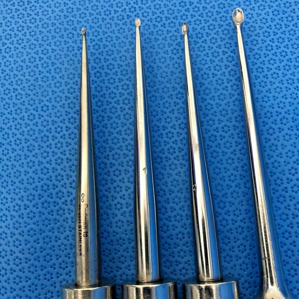 CODMAN Size 00-4 Set of 4 Straight 11" Cobb Curettes — photo 2