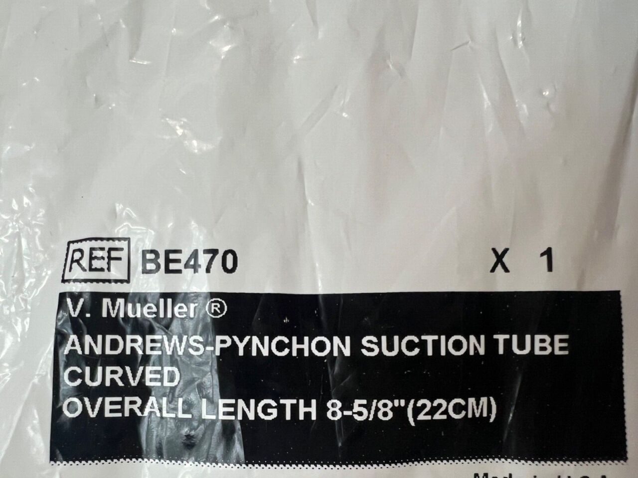V. MUELLER BE470 Andrews-Pynchon Curved Suction Tube 8-5/8" Length — photo 2