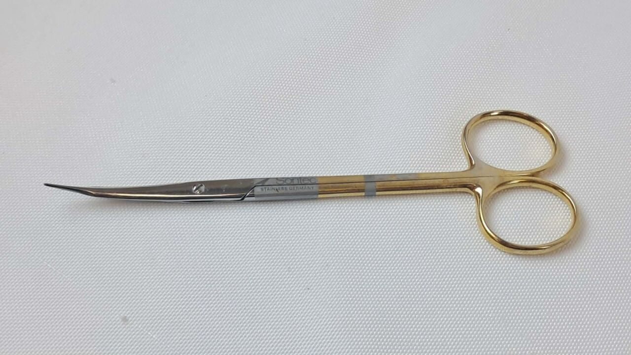 SONTEC  Micro-Pointed Needle Tip Surgical Scissors Curved — photo 1