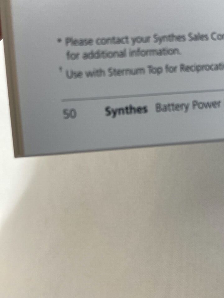 SYNTHES Battery Power Line Users Manual Brochure — photo 6