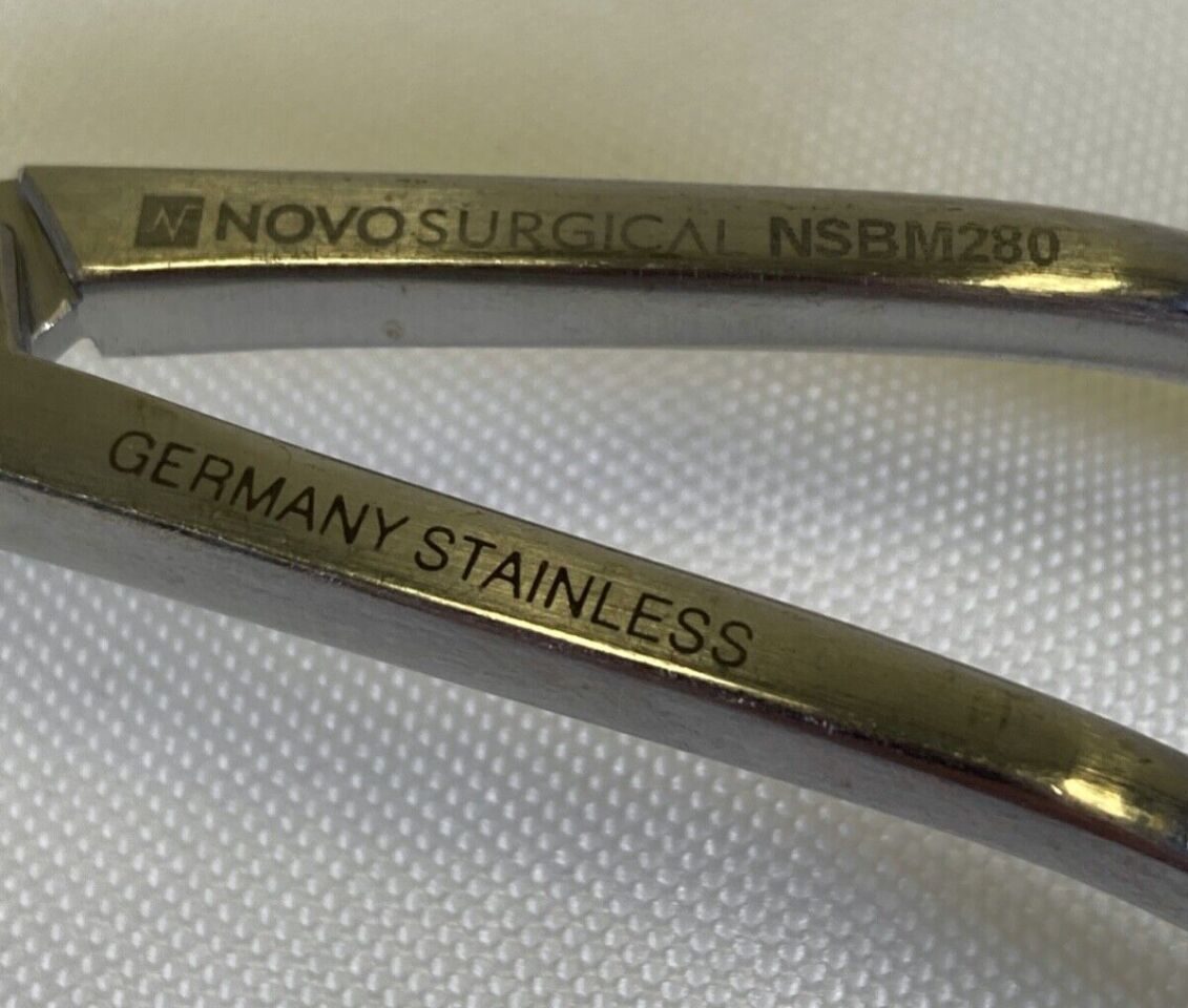 NOVO SURGICAL NSBM280 Bayonet Needle Holder Fenestrated Jaws 10" — photo 2