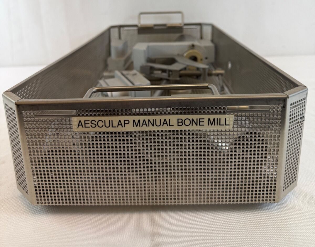 AESCULAP GB040 Manual Bone Mill & Accessories w/ Sterilization Tray — photo 12