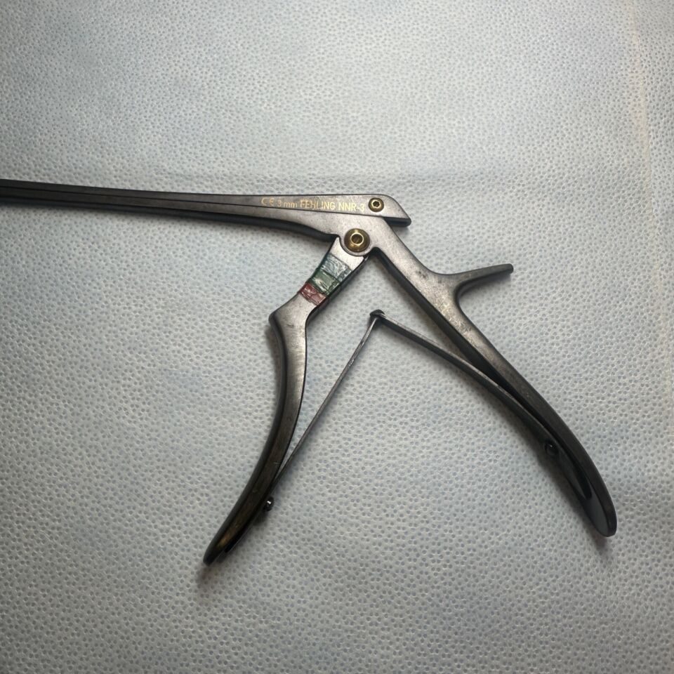 FEHLING NNR-3 Ceramo Sublaminar 3mm Foraminotomy Curved 8" Kerrison Rongeur — photo 4