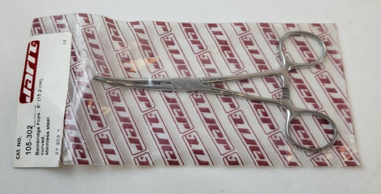 JARIT 105-302 Brainbridge Forceps Curved 6"