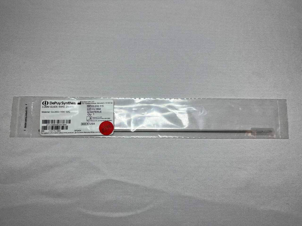SYNTHES 03.010.115 3.2mm Guide Wire