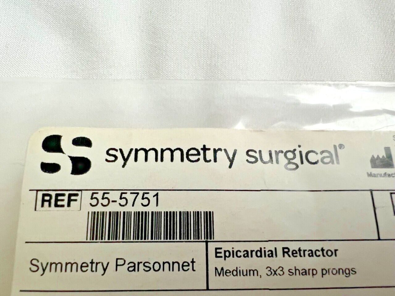 SYMMETRY SURGICAL 55-5751 Parsonnet Epicardial Retractor Medium 3x3 Sharp Prongs — photo 2