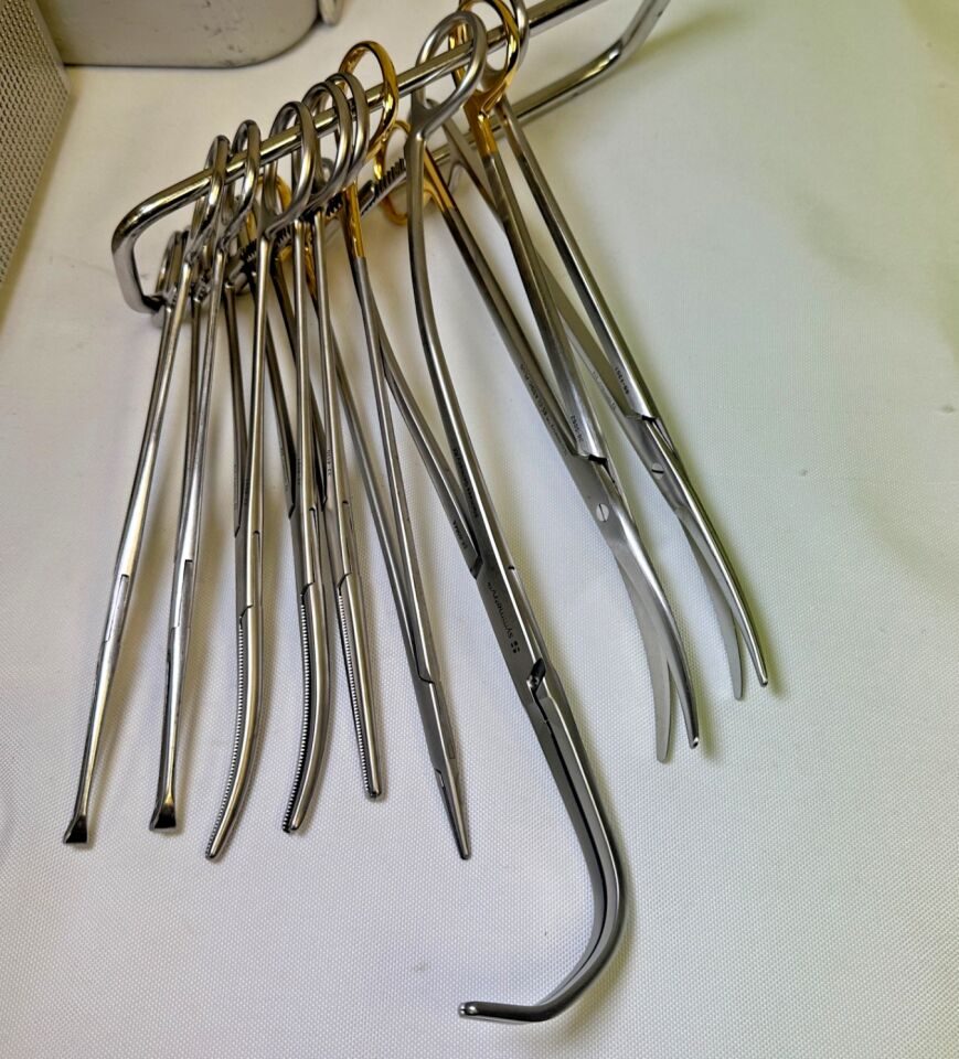 VARIOUS  14 Piece Codman Jarit CVT Open Chest Instrument Set w/ Sterlization Case — photo 7