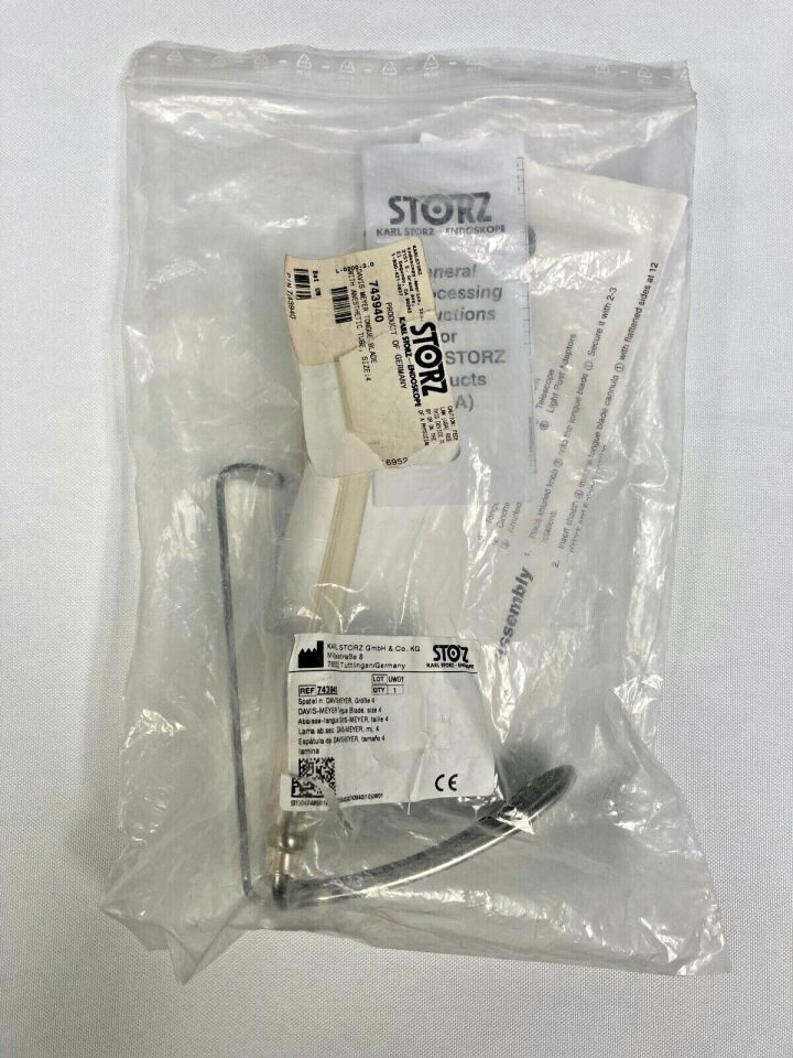 KARL STORZ 743940 Size 4 Davis Meyer Tongue Blade w/ Anesthetic Tube