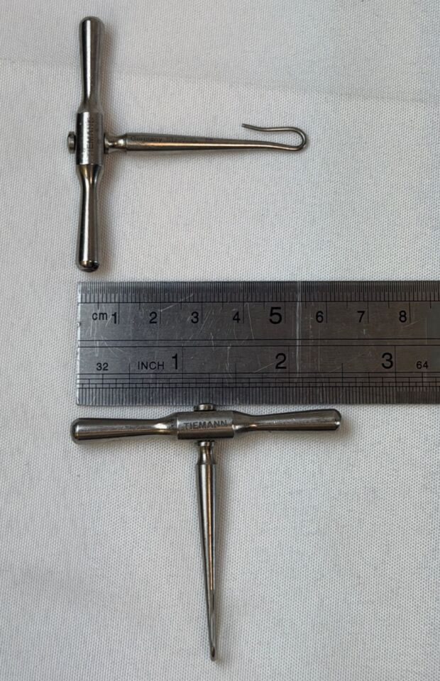 TIEMANN  Pair of Gigli Saw Handles Free Spinning Handle Orthopedic Neurology — photo 6