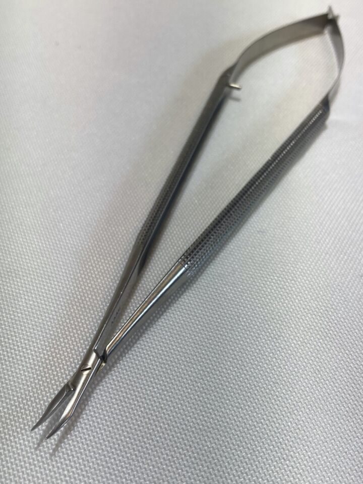 ACCURATE ASSI.B188 Micro Needle Holder Curved 0.4mm Jaw 8mm Round Handle L:18cm — photo 7