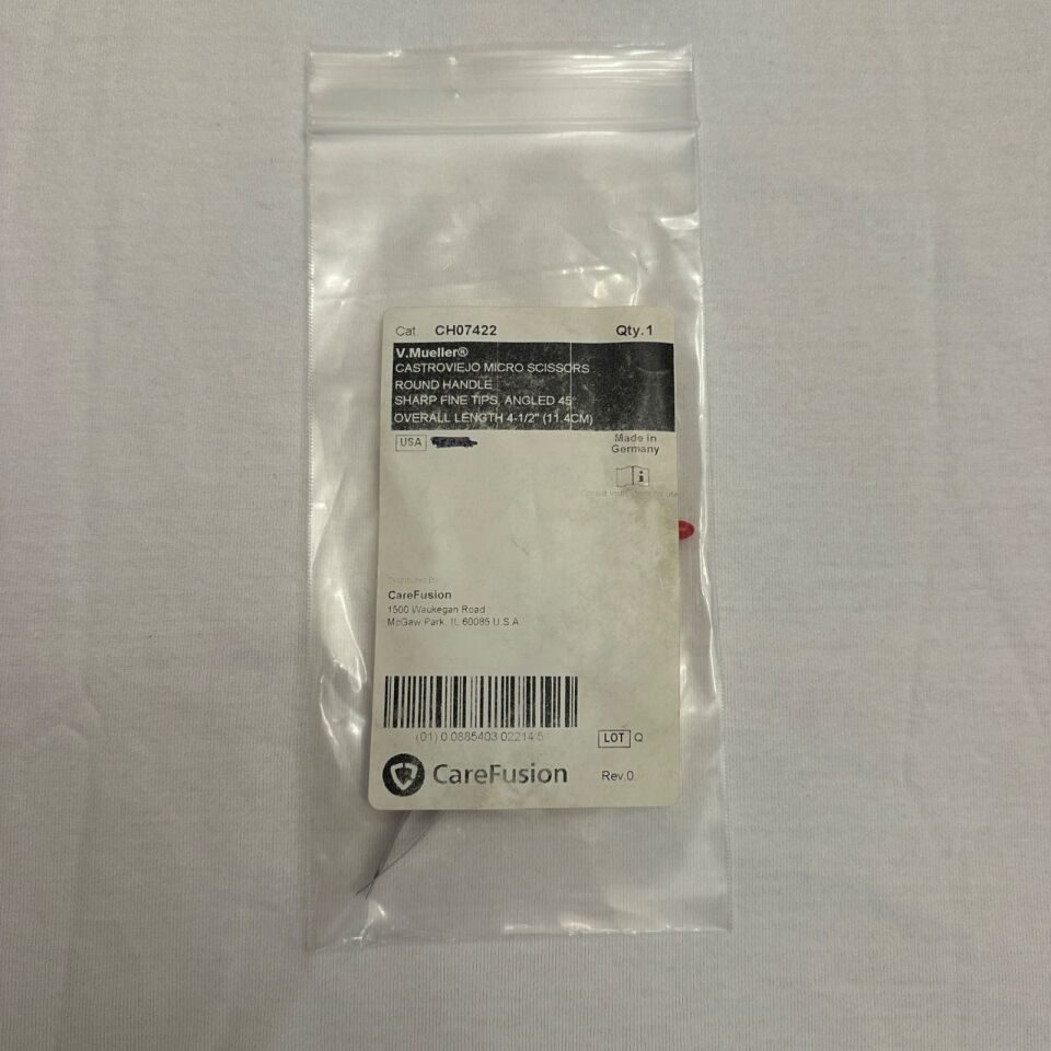 V. MUELLER CH07422 Castroviejo Micro Scissor Angled 45deg Sharp Fine Tips — photo 5