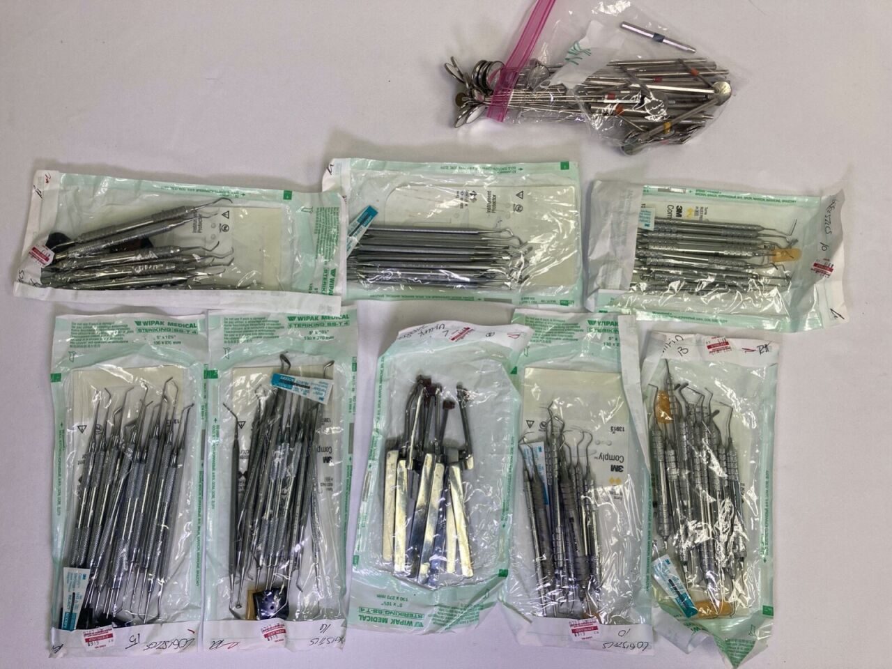 Dental Picks Scalers Probes Mirrors Dentistry Over 100 Pieces Instrument Lot — photo 1